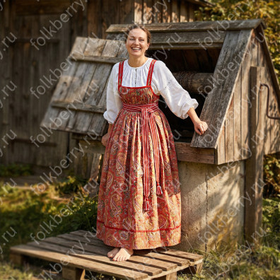 Русь сарафанная. Рязань, хлопок, красный- фото 1