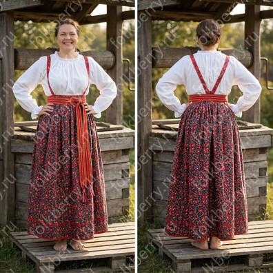 Русь сарафанная. Самара, хлопок, синий - фото 1