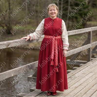 Русь сарафанная. Калуга, хлопок, красно-черный- фото 1